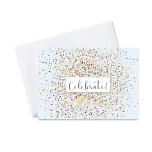 CEO Cards - Congratulations Greeting Cards (Colorful Confetti Design) 5x7 Inches 25 Cards & 26 White Envelopes (C2003)