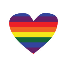 SET of 5 Rainbow Heart Iron on Screen print Fabric Applique machine washable transfer LGBT Pride Heart