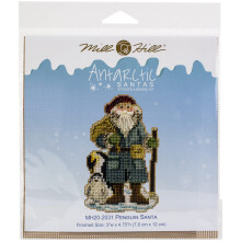 Penguin Santa Beaded Counted Cross Stitch Ornament Kit Mill Hill 2020 Antarctic Santas MH202031