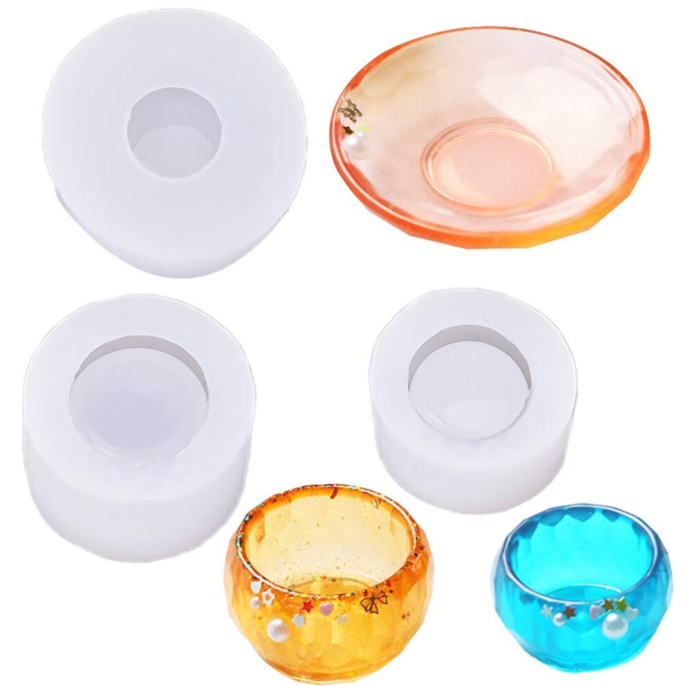 3Pcs/Set Kleine Maat Kom & Schotel Silicone Hars Mallen Handgemaakte Epoxy Hars Gieten DIY Container Sieraden Mold