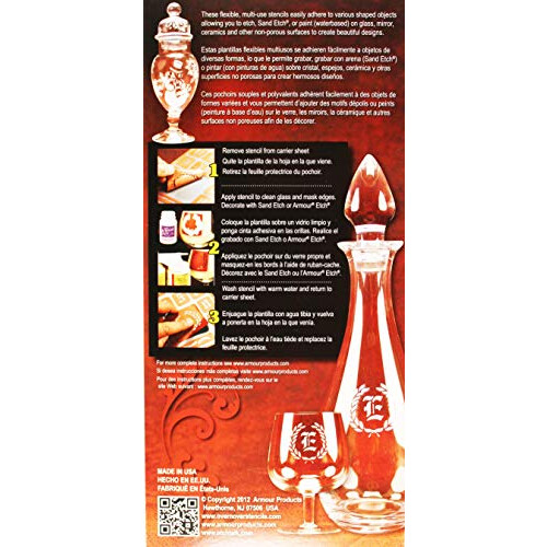 Armour Etch Over N Over Stencil 21-1703 Over N Over Glass Etching Stencil Brun 1