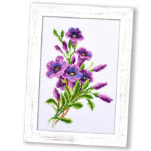 Povitrulya American Bellflower Counted Cross Stitch Kit - Flower DIY Embroidery Set for Kids and Adults