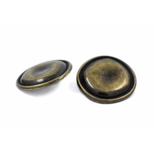 Bezelry 12 stykker rustikke runde metalskaftknapper. 23 mm (7/8 tomme) (antik messing) 2