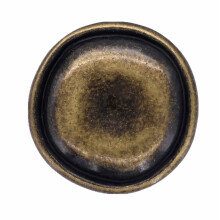 Bezelry 12 delar rustika runda metallskaftknappar. 23 mm (7/8 tum) (antik mssing)