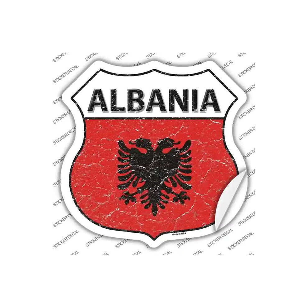 Smart Blonde Hs-164S-Xl Albania Flag Novelty Highway Shield Sticker Decal - Extra Large 792636443558