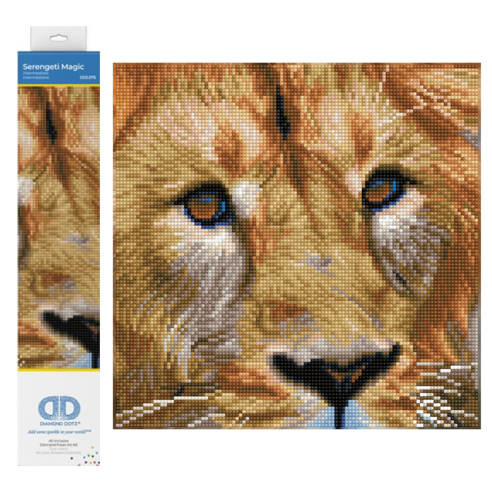 Kit Di Pittura A Diamante Diamond Dotz Serengeti Magic Lion Per Adulti - Diamond Art Kits, Un Rilassante Kit Creativo Con Gemme Dotz 12""""X12""""-image