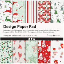 Christmas Paper Printed Design Pad 50 Sheets 10 Festive Designs Xmas Card Making Craft Paper Set