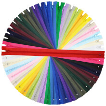 Vetoketjut ompeluun DOITEM 24 kpl 60 cm/24 tuuman vetoketjuja moniv risi nailonkierrevetoketjuja ompeluun ja askarteluun 24 v ri