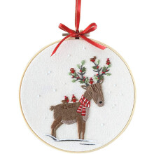 Borduurpakket Kersthertenornamenten Awesocrafts Volledig assortiment borduurstartpakketten voor beginners Volwassenen Kinderen DIY Handgemaakte eenvo
