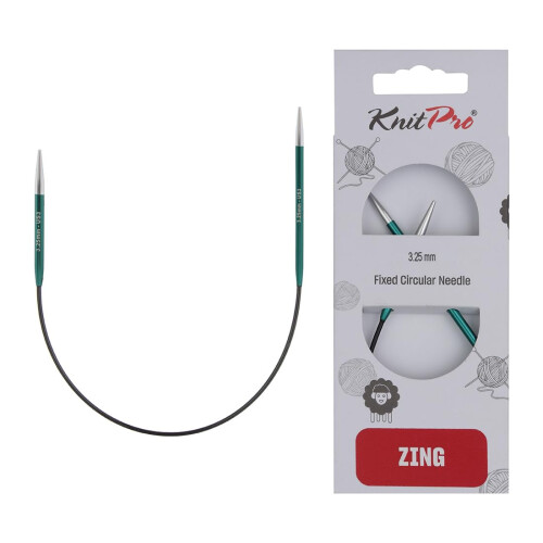 KnitPro Zing Fixed Circular Needles 10"""" (25cm) | US Size 3 (3.25mm)