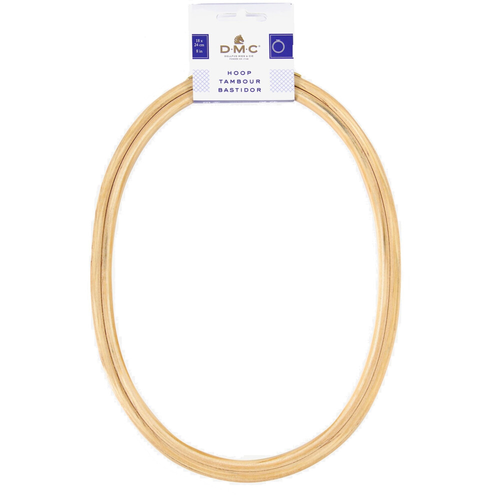 DMC Oval Wooden Embroidery Hoop/Frame - 8 inch