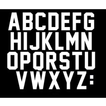 Strijkletters van 2 inch, totaal 78 stuks, van A tot Z, voor sportshirts, T-shirts en teamnamen (wit)