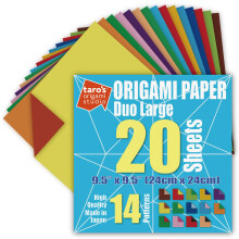 [Taro's Origami Studio] Suuri duo (eri v  rit kummallakin puolella) Kaksipuolinen standardi 9,5 tuuman (24 cm) Kami-paperi 14 v  rinvaihtokuviolla