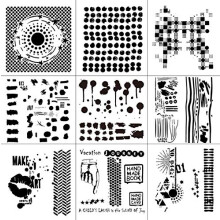Wooyangfun Velkommen til Joyful Home 9pcs/Set Dot Circle Ink Vacation Grid Line Baggrund DIY Tegning Skabelon Stencil Til Journal/Diary/Calendar/