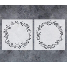 GSS Designs Lorbeerkranz-Schablone (2er-Pack)     Wiederverwendbare Blatt-Schablonen (30,5 x 30,5 cm) zum Bemalen von Holz     DIY-Pflanzen-Holzschil