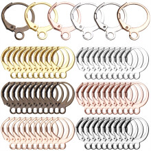 Earring Hooks Leverback 60pcs French Round Earring Hooks Lever Back Earrings Ear Wires Replacement Dangle Earring Hooks Earrings Making Supplies for