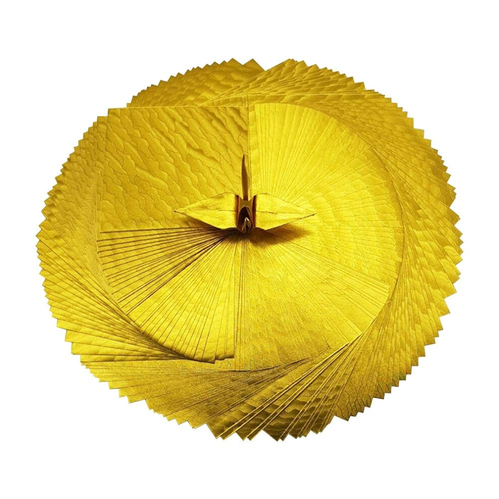 100 Fogli Di Carta Per Origami, Confezione Da 100 Fogli Di Carta Dorata Con Motivo A Nuvole, 3X3 Pollici, Carta Quadrata Con Rivestimento Perlato-image