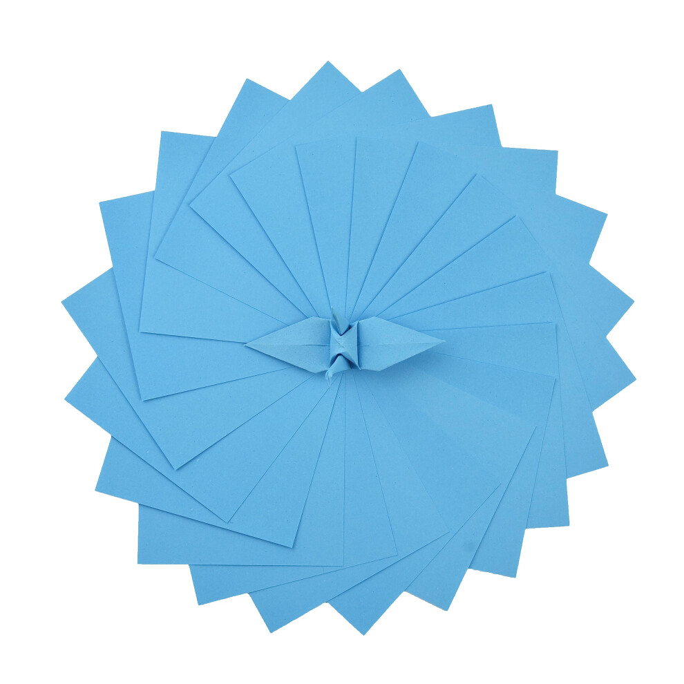 Lot De 100 Feuilles De Papier Origami Recto Verso Bleu Moyen, Format Carr De 7,6 X 7,6 Cm, Facile Plier, Pour Scrapbooking, Grues, Origami (S1-image