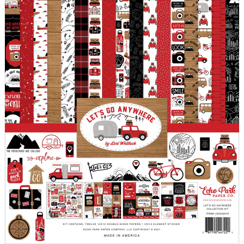 Kit de Papel Echo Park Paper Company Vamos a Qualquer Lugar, 12-x-12 Polegadas