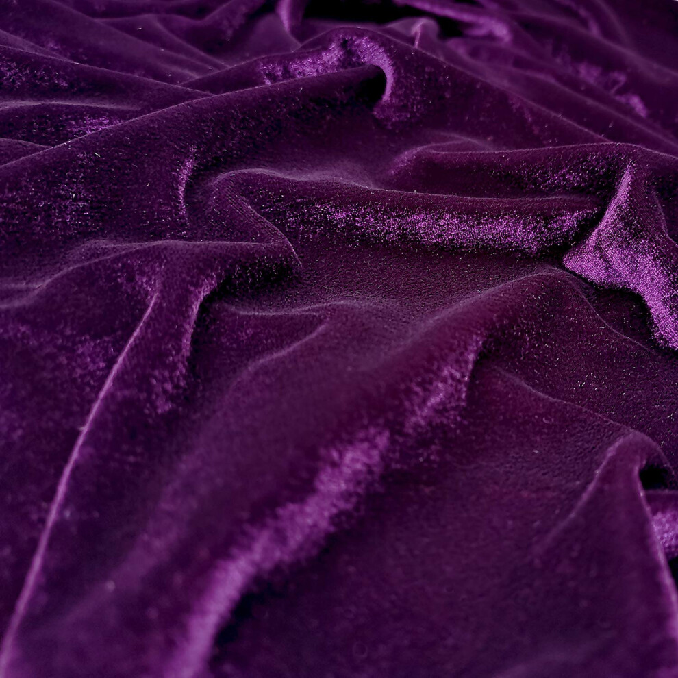 Tissu en micro-velours pour costumes et travaux manuels, 155 cm de large, au m   tre (violet fonc   , 1,8 m)