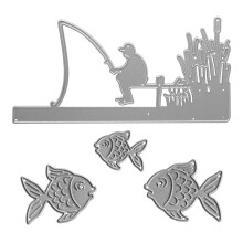 Hying Cortadores de Metal para Pesca para Cartões, Ferramenta de Embossagem para Scrapbooking DIY