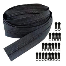 Cremalleras cpqakb de 10 yardas, cremallera de nailon n.    3 por yarda, con 20 deslizadores, kit de reparaci   n de cremalleras para coser, sastrer