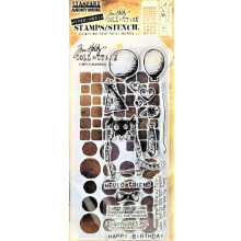 Tim Holtz Collection Stampers Anonyme Tim Holtz Tiles Circles Party Cat Mixed Media Stempel- og stencils?t THMM109