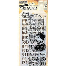 Stampers Anonyme Tim Holtz Faded Dots Vintage Time Numbers Man Mixed Media Stempel- og stencils?t THMM118