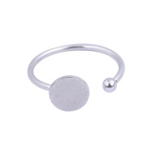 Reidgaller 20pcs Stainless Steel Flat 8mm Pad Ring Base Blank DIY Finger Ring Bezels for Jewelry Making Accessories