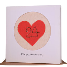 Camellia Bees 24th Wedding Jubil?umskort til hende H?ndlavet jubil?umskort til Wife Husband Par (24.)