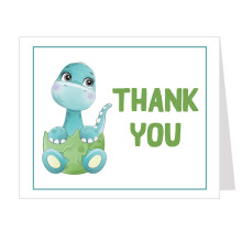De uitnodiging voor een bedankkaartje voor een babyshower met dinosaurussen, Dino-notities, blanco binnenzijde met enveloppen (24 stuks)