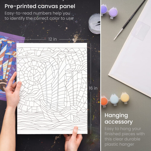 Arteza Pintar por Números para Adultos, 12x16 Polegadas, 21 Peças, Kit Barco 1