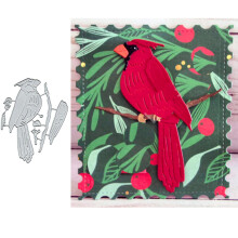 DDeehs Kerst Rode Gelukkige Vogel Metaal Snijmallen, Merry Christmas Boom Vogel Snijkunst