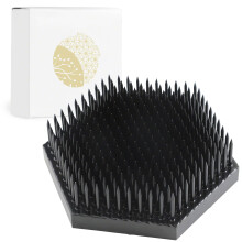 Wazakura Japanese Black Hexagon Ikebana Kenzan Flower Holder 2,6 tommer (68 mm) Made in Japan Floral Arranging Pin Frog Tool
