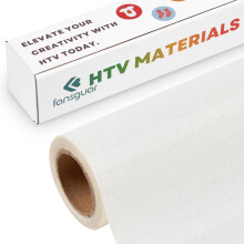 FANSGUAR Rainbow White Glitter HTV Roll -12"""" x6ft Opstrijkbare Heat Transfer Vinyl voor DIY Shirts Geschenken