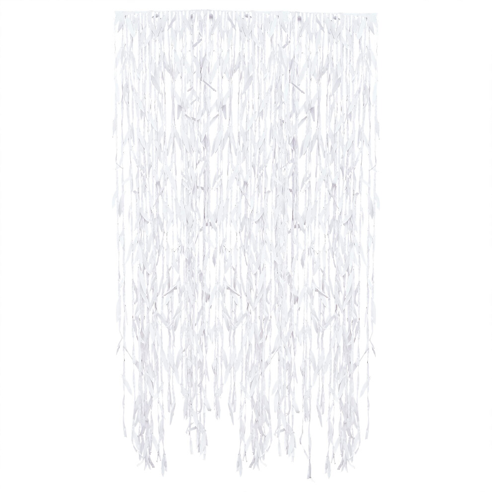 Ginger Ray Botanical Wedding White Leaf Foliage Curtain Backdrop - 100m
