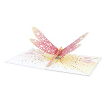 Lovepop Happy Mothers Day Dragonfly wyskakujaca karta-karta na dzien matki-recznie robiona kartka z zyczeniami 3D pop-up dla niej-karta milosna na dz