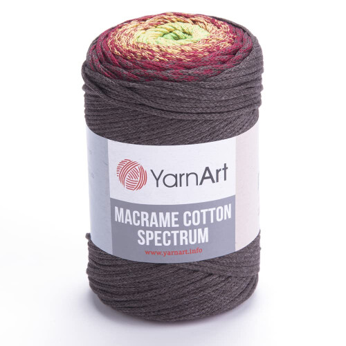 Cordão de Macramé Spectrum de Algodão Yarn Art 8.80 Oz, 246.06 Yds, 80% Algodão, Multicolorido