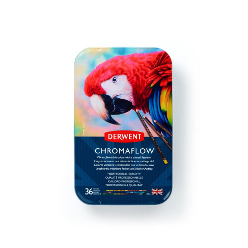 Derwent "Crayons de Cor - Derwent - Chromaflow - Caixa de 36 - Qualidade Profissional - Multicolorido" 1