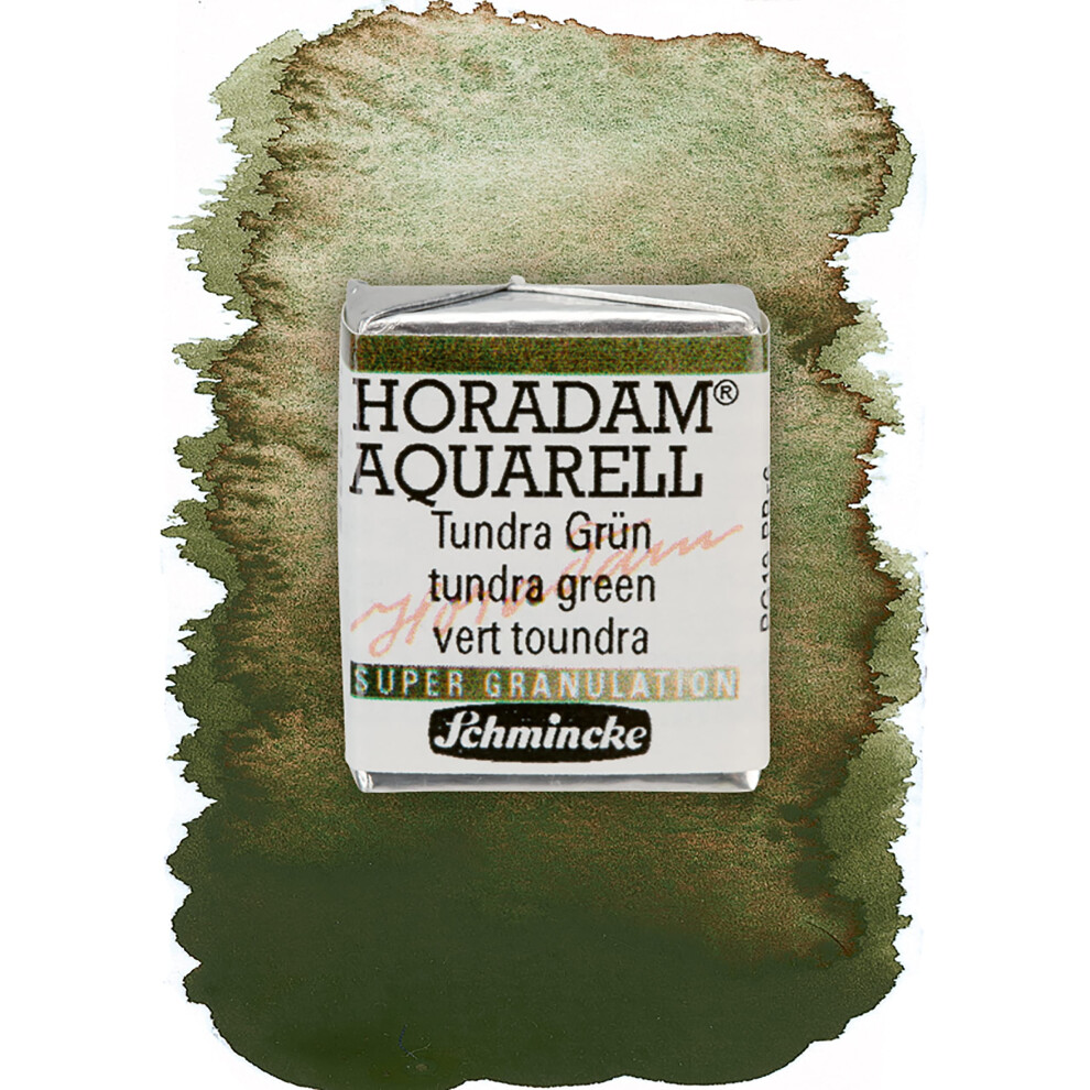 Schmincke - HORADAM AQUARELL, Super Granulatie, 14 985 044 Tundra Groen, 1/2 pans, sterke granulerende kleuren