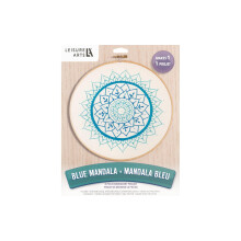 Leisure Arts Embroidery Kit 8"""" Blue Mandala- Embroidery Kit for Beginners - for Adults - Cross Stitch Kits Cross Stitch Kits Beginners Patterns