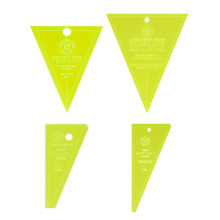 Acryl Quilting Sjabloon Set van 4, Wedge Triangle & Wing | Voor 10" en 5" Precut Stof Vierkanten