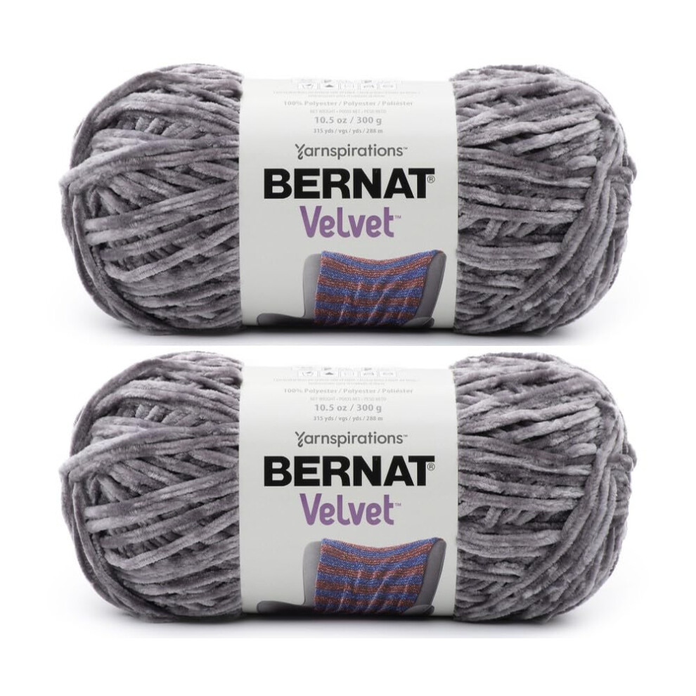 Fil Bernat Velvet Vapor Gray - Lot De 2 Pelotes De 300 G/10,5 Oz - Polyester - 5 Fils Volumineux - 315 Yards - Tricot/Crochet-image