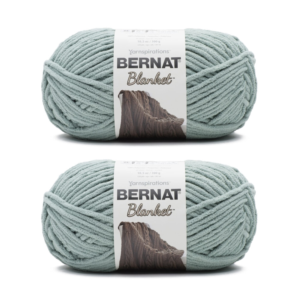 Bernat Blanket Misty Green Yarn - 2-pack van 300 g/10,5 oz - Polyester - 6 Super Bulky - 220 Yards - Breien/Haken