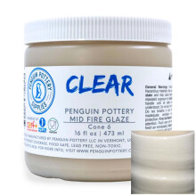 Penguin Pottery - Clear Glaze - Mid Fire Glaze High Fire Glaze Cone 5-6 for Mid Fire Clay High Fire Clay - Ceramic Glaze Pottery (1 Pint | 16
