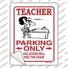 Smart Blonde P-724s-L Teacher Parking Novelty Rectangle Sticker Decal - Large