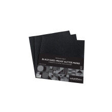 Trblietav papier Ecological Fibers Premium Kraft Shed-Proof 30,5 cm x 30,5 cm, cierny, balenie 10 kusov