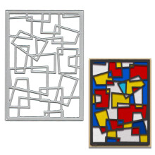 Rektangelramme udstansninger til kortfremstilling Geometrisk baggrundssk?reforme S?t Firkantet gitter kant-matricer Stencils Pr?gningsskabelon ti