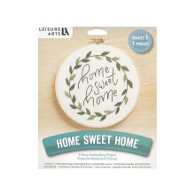 Leisure Arts Embroidery Kit 6"""" Home Sweet Home - Embroidery Kit for Beginners - for Adults Cross Stitch Kits Cross Stitch Kits Beginners Patterns