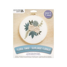 Leisure Arts Embroidery Kit 6"""" Flower Swag Home - Embroidery Kit for Beginners - for Adults Cross Stitch Kits Cross Stitch Kits Beginners Patterns